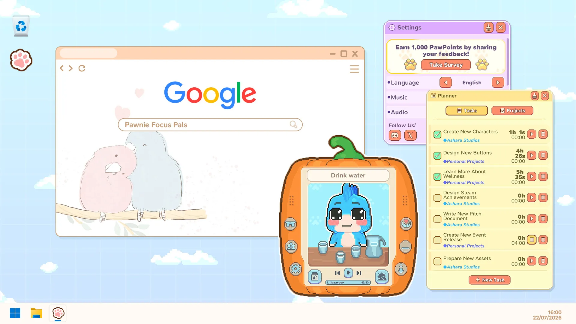 爪爪伙伴:专注时光/Pawnie: Focus Pals 截图5